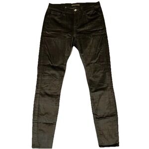 7 For All Mankind Pants Women's 28 Green Velvet Skinny Stretch Cotton Blend Zip
